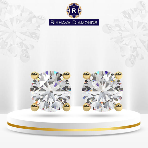 SOLITAIRE EARRINGS, Rikhava Diamonds